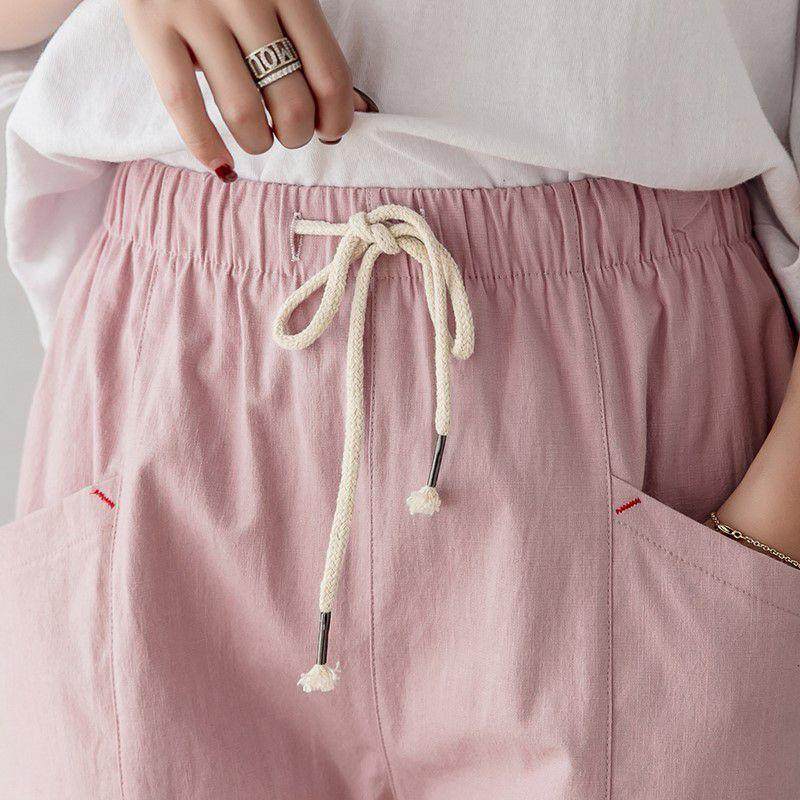 粗豹纹弹力连体宽帅气竖条收腿大透气儿童花色棉绸裤女气质七分裤|ruв категории Женская одежда, брюки, брюки - от Buy2taobao.com для оказания профессиональной услуги покупки агента Taobao