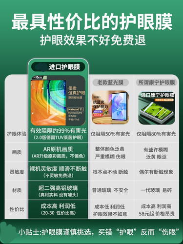 护屏，防摔，抗指纹，护眼，过滤有害光