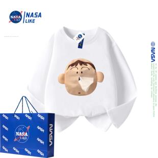 NASA联名春秋阿呆抽纸上衣亲子装【随身带纸】韩版可爱设计感T恤