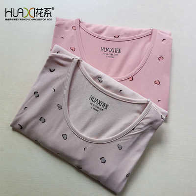 花系女莱卡棉印花秋衣秋裤棉毛衫