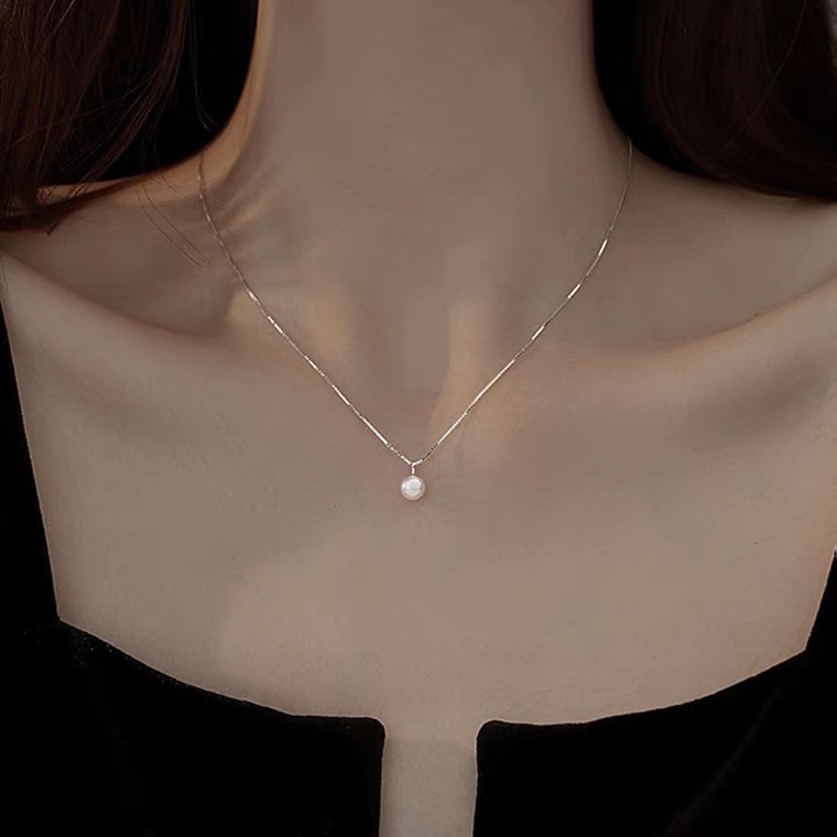 新加坡【frica梵罗珂】天然珍珠项链女轻奢小众锁骨链925纯银