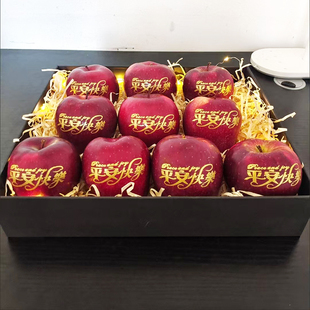 烫金圣诞快乐透明不干胶贴纸平安果苹果包装魔术贴平安喜乐标签