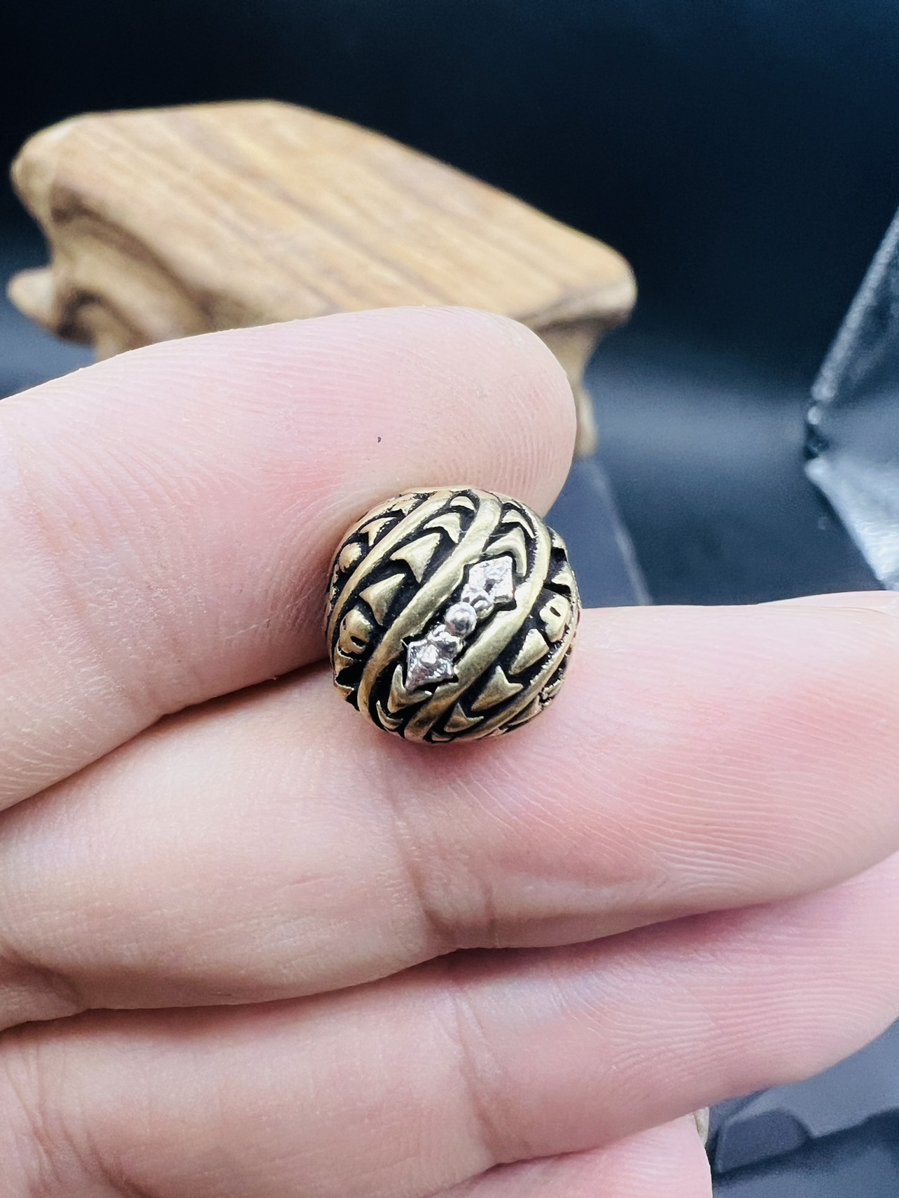 苏醒同款金刚杵老型顶珠腰珠，文玩配饰，纯铜老型顶珠腰珠