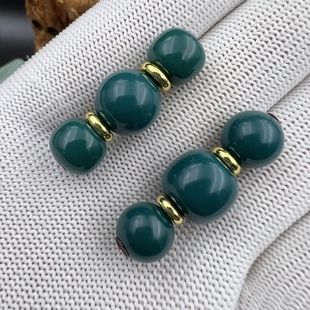 雪巴琉璃大小圆珠老型套珠顶珠腰珠，文玩配饰，百香星月佛手金刚