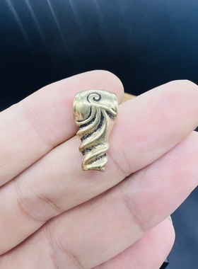 藏传凤尾三通佛头，文玩三通，文玩配饰，利马铜三通