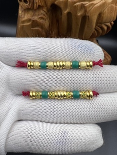 蒙料绿松石文玩万轴万向轴diy文玩配饰三通两边能连接轴百香星月