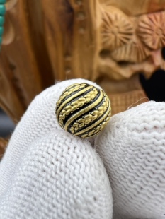 925银镀金，苏醒同款，扭纹凯旋珠，格桑花老型顶珠腰珠文玩配饰