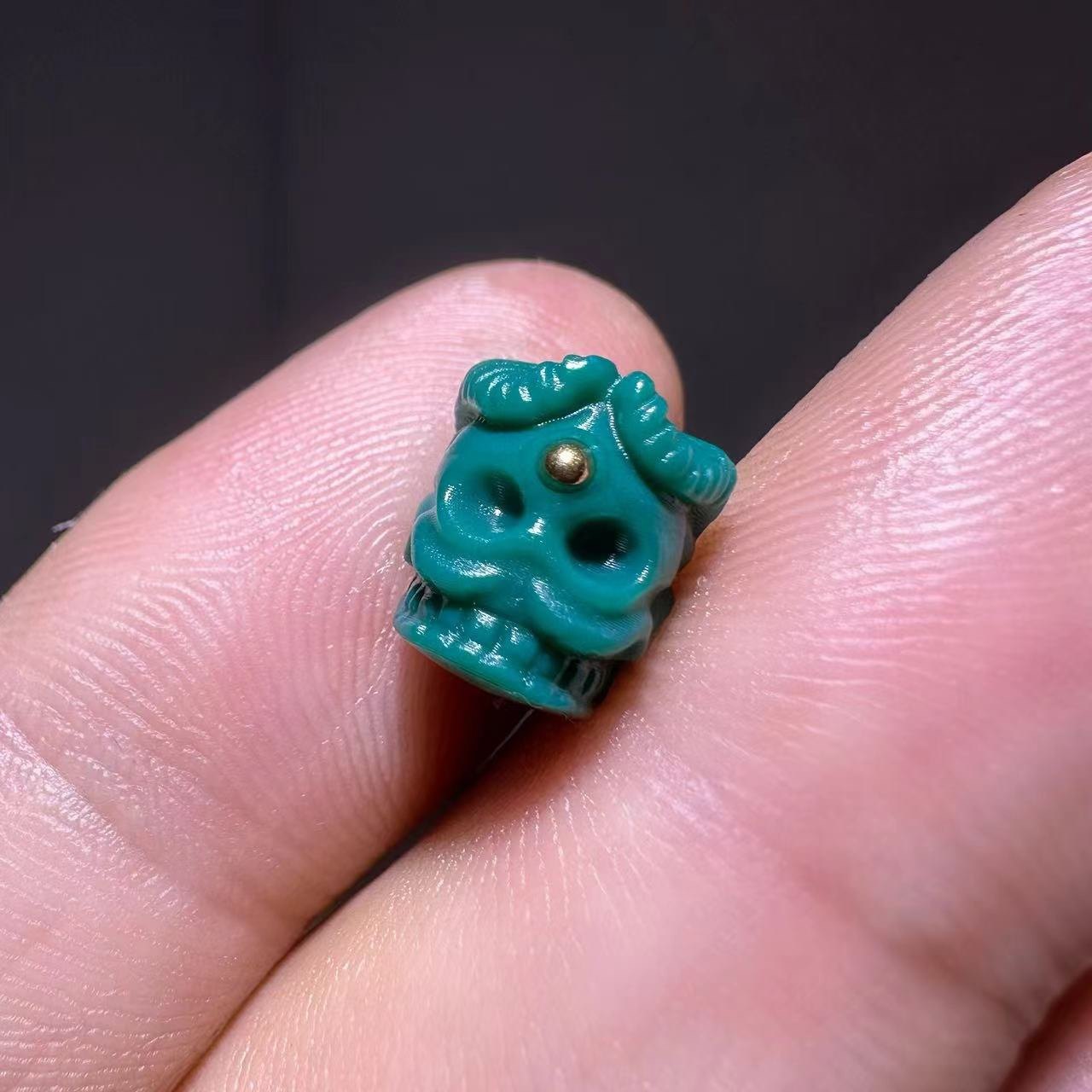 蒙料绿松石喜主尸陀林顶珠腰珠diy文玩配饰百香星月佛手金刚猴头