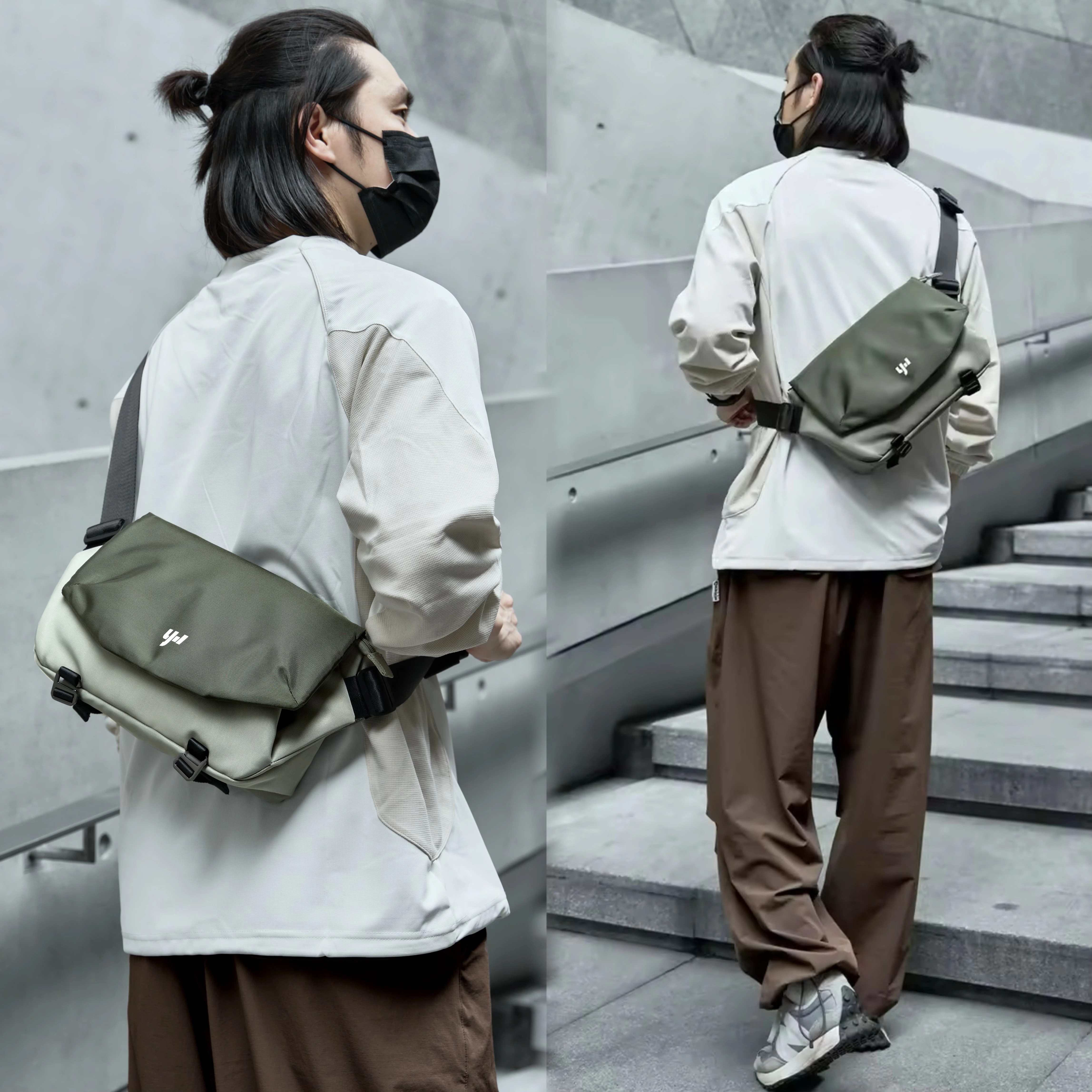 男斜挎包大容量胸包邮差包挎包