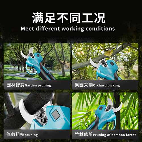 新款直销跨境园林电动修枝剪果树树枝剪手动电剪户外无线电动剪刀