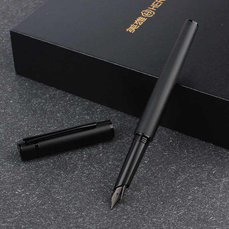 新款直销英雄钢笔h605c笔墨组合套装金属杆黑夹墨水笔商务办公用