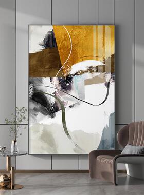 新款直销橙色入户玄关装饰画背景墙北欧抽象艺术挂画简约线条走廊