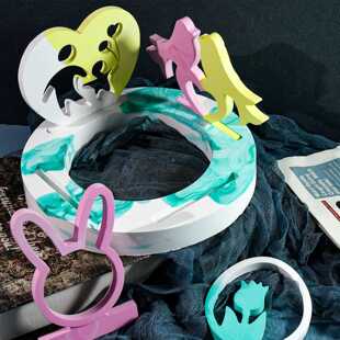 新款直销得意洋洋diy滴胶模具圆形立体摆件集合硅胶模具家居摆件