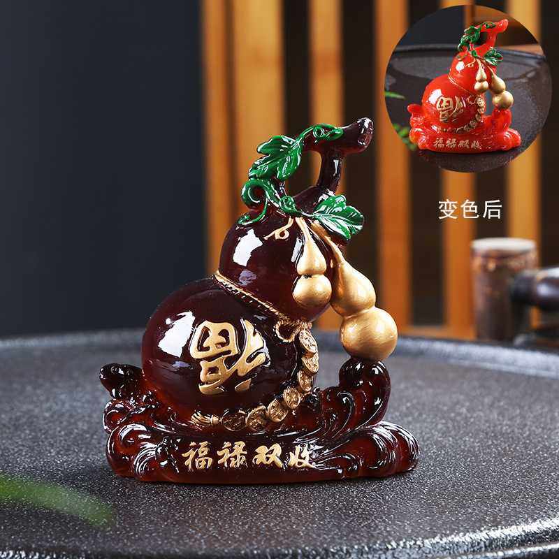 新款直销精品茶宠摆件树脂葫芦福禄双收茶具摆件创意茶道茶台办公,餐饮具,茶宠摆件,淘宝优惠券,粉丝福利购,淘宝优惠卷