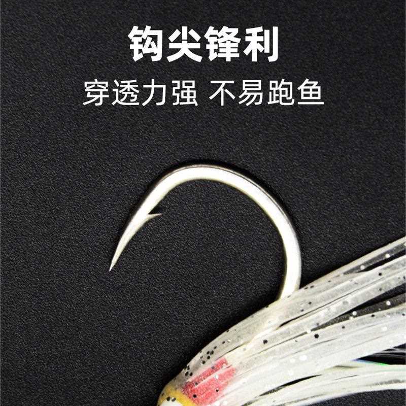 新款直销夜光铁板钩远投深海船钓慢摇路亚钩绑毛钩岸投亮丝鱼钩