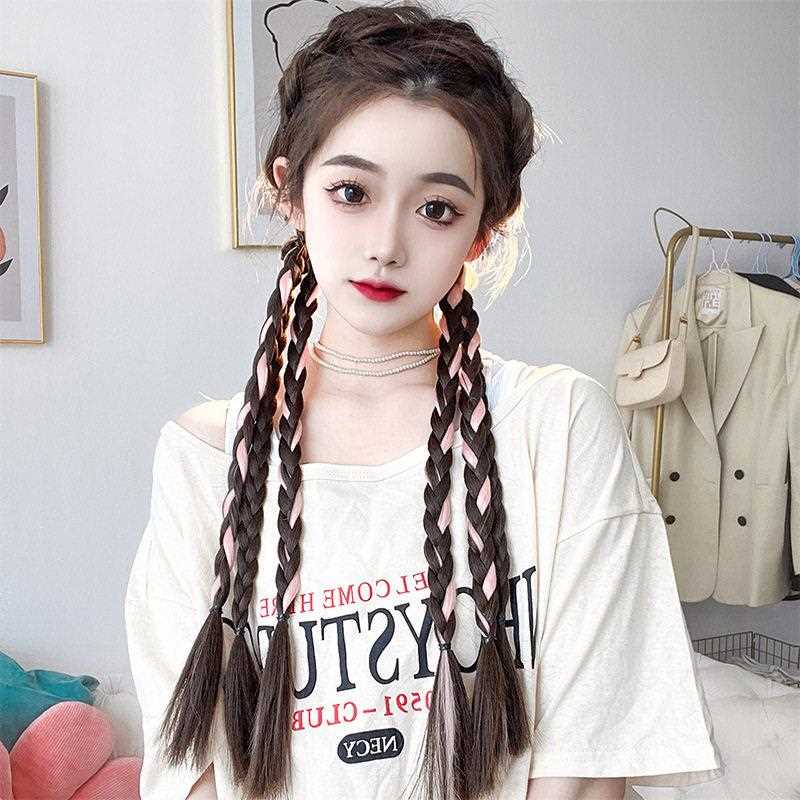 新款直销假发女马尾辫子麻花长辫挑染拳击辫鱼骨辫显脸小女士卷发