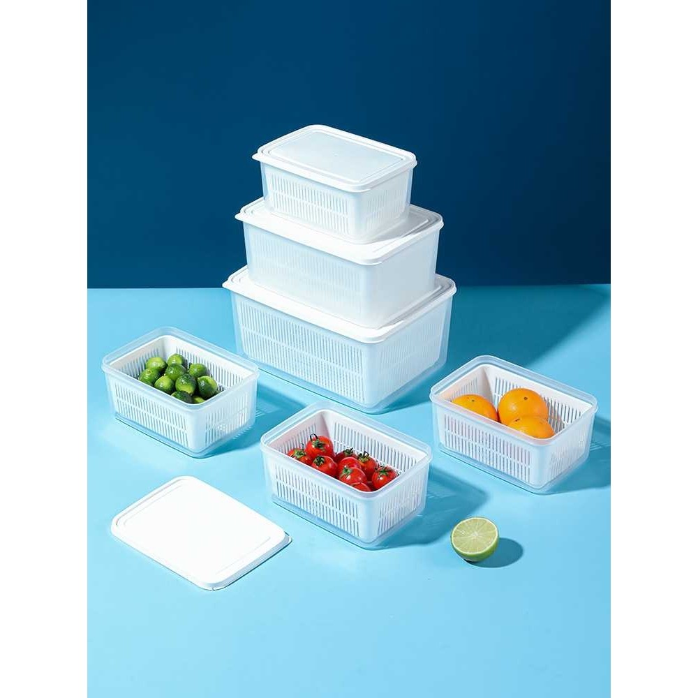 新款直销多功能沥水篮双层家用厨房冰箱洗菜篮水果保鲜盒带盖塑料,餐饮具,保鲜盒,淘宝优惠券,粉丝福利购,淘宝优惠卷