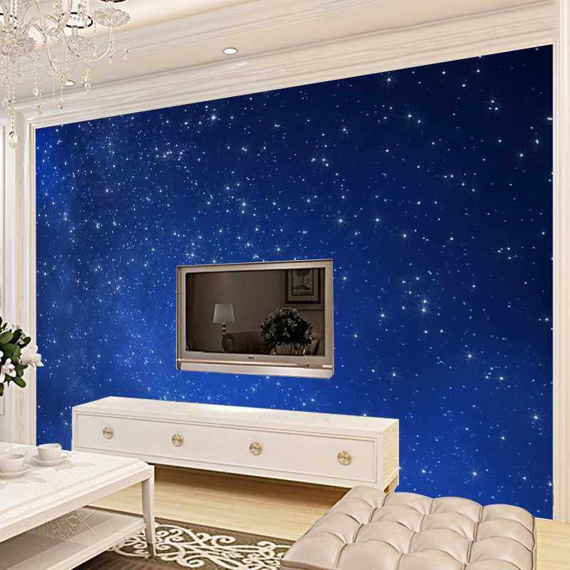 新款直销电视背景墙壁纸客厅卧室天花板吊顶星空简约3d无纺布墙纸,家装主材,定制壁画,淘宝优惠券,粉丝福利购,淘宝优惠卷