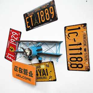 新款直销铁艺双翼飞机模型立体墙饰 酒吧装饰品摆件 咖啡店壁饰墙