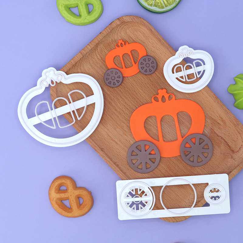 新款直销新品3pcs公主与马车切模 南瓜造型 仿真蛋糕模具 蛋糕装