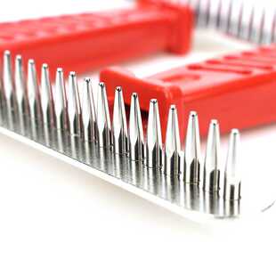 新款直销红柄钉耙宠物梳子塑料 狗狗解结梳猫咪长毛开结梳子 宠物