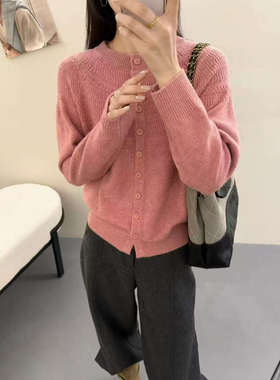 【网格钩花】新款网格圆领钩花针织洋气百搭开衫x994