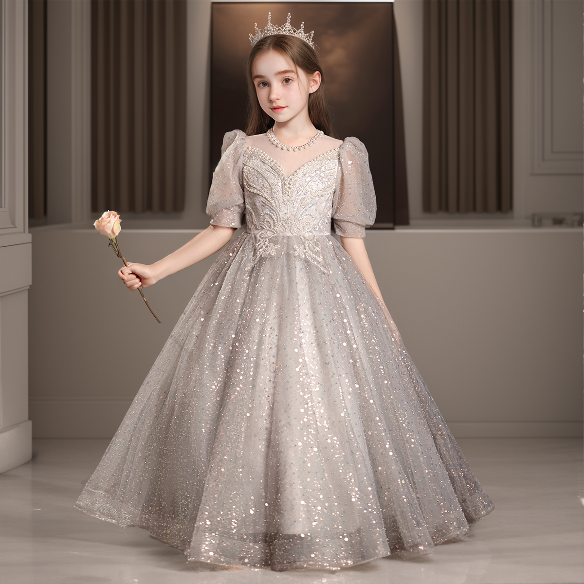 12岁女童礼服裙初中生合唱指挥走秀公主裙钢琴演奏生日主持演出服,童装/婴儿装/亲子装,儿童礼服,淘宝优惠券,粉丝福利购,淘宝优惠卷