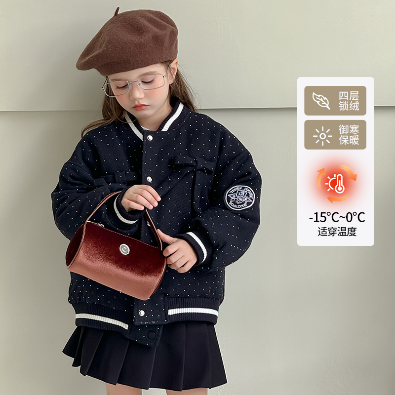 女童小香风韩版宽松棒球服