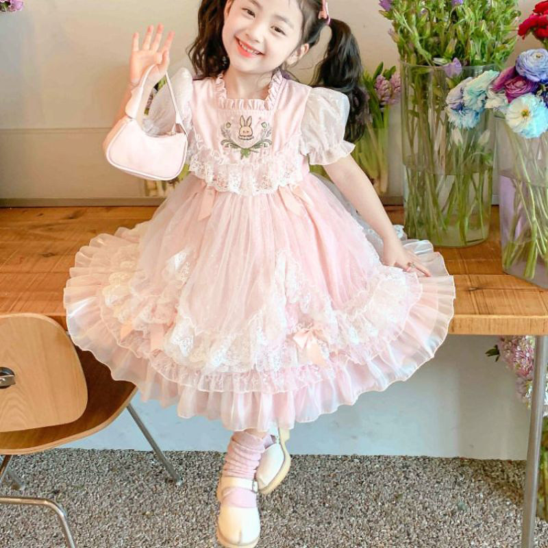 尤画女童洛丽塔公主裙夏款蓬蓬裙胖妹妹女宝宝萝莉塔生日连衣裙子