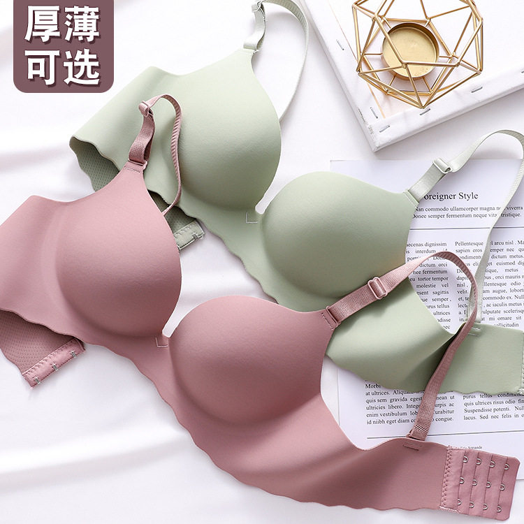 维多利亚Victoria聚拢内衣一片式无痕少女文胸无钢圈上托马卡龙色