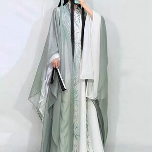 听竹汉服cos古装古风万用绿白沈清秋袁基cosplay套装男女可私设