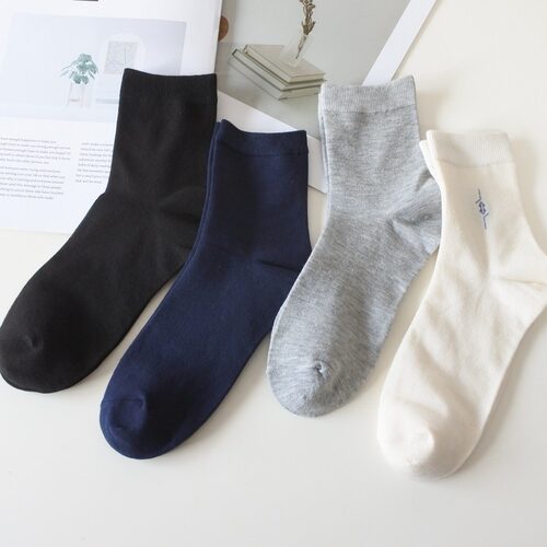 满59包邮日单纯元基础经典四色百搭精梳棉中筒袜男袜40/44码