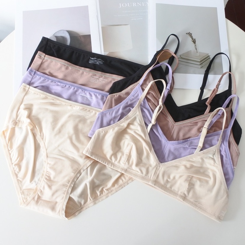 将松弛高级简洁性感进行到底~韩单纯元三角杯舒适软薄莫代尔文胸