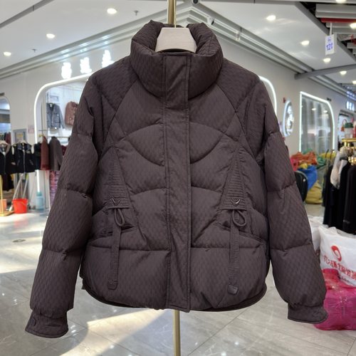 年轻妈妈装新国标羽绒服立领短款