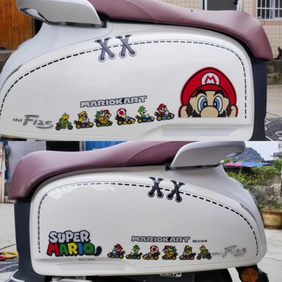 适用于本田NWF125改装虚线补丁装饰贴纸侧身马里奥脚垫配件防水贴