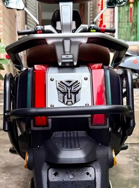 适用于台铃封神立体车贴变形金刚锌合金改装配件电动车尾装饰贴