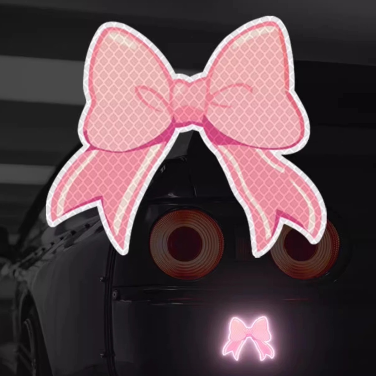 3m钻石级正品反光贴汽车电动车头盔遮挡划痕夜间防撞装饰蝴蝶结