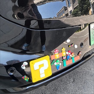 汽车尾部马里奥立体装 DIY软胶饰品贴 饰配件超级玛丽划痕遮挡个性
