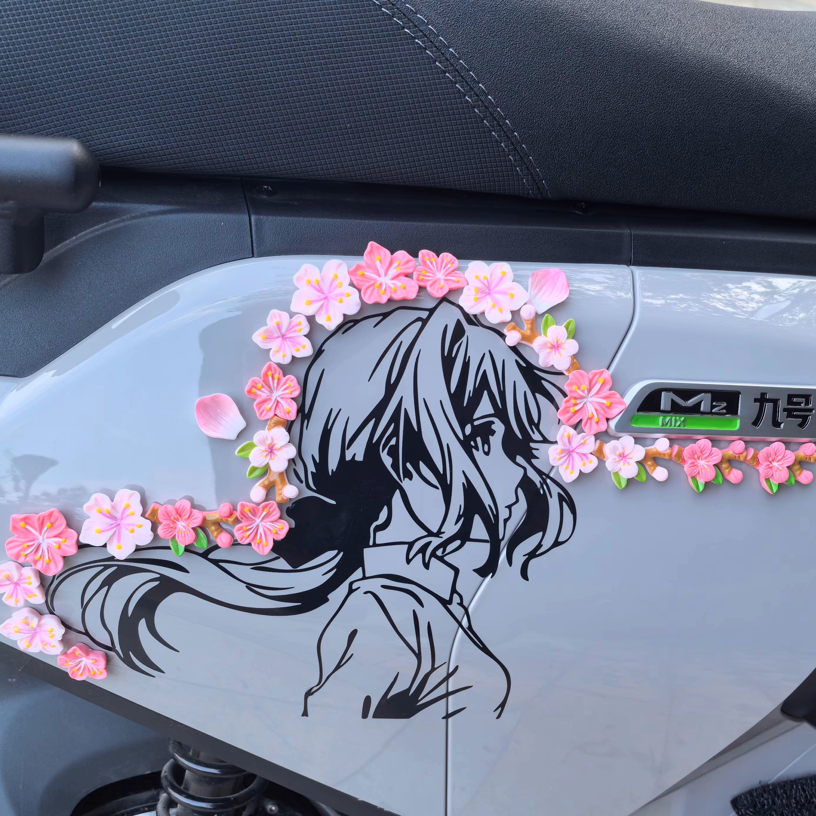 适用于九号MZ/NZ mix车身薇尔动漫少女防水贴画立体无痕花朵装饰