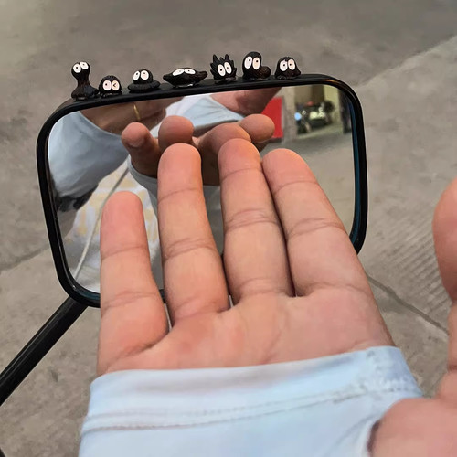 可爱卡通搞怪小煤球电动车装饰小配件显示屏摆件电瓶车后视镜挂件