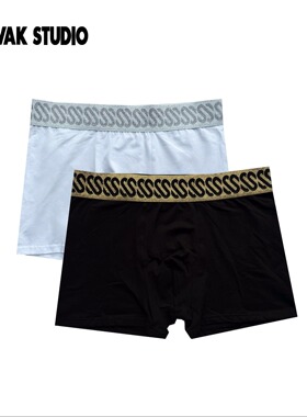 MVAKSTUDIO“GOLD 系列”金属锁扣宽边平角内裤男中腰舒适透气