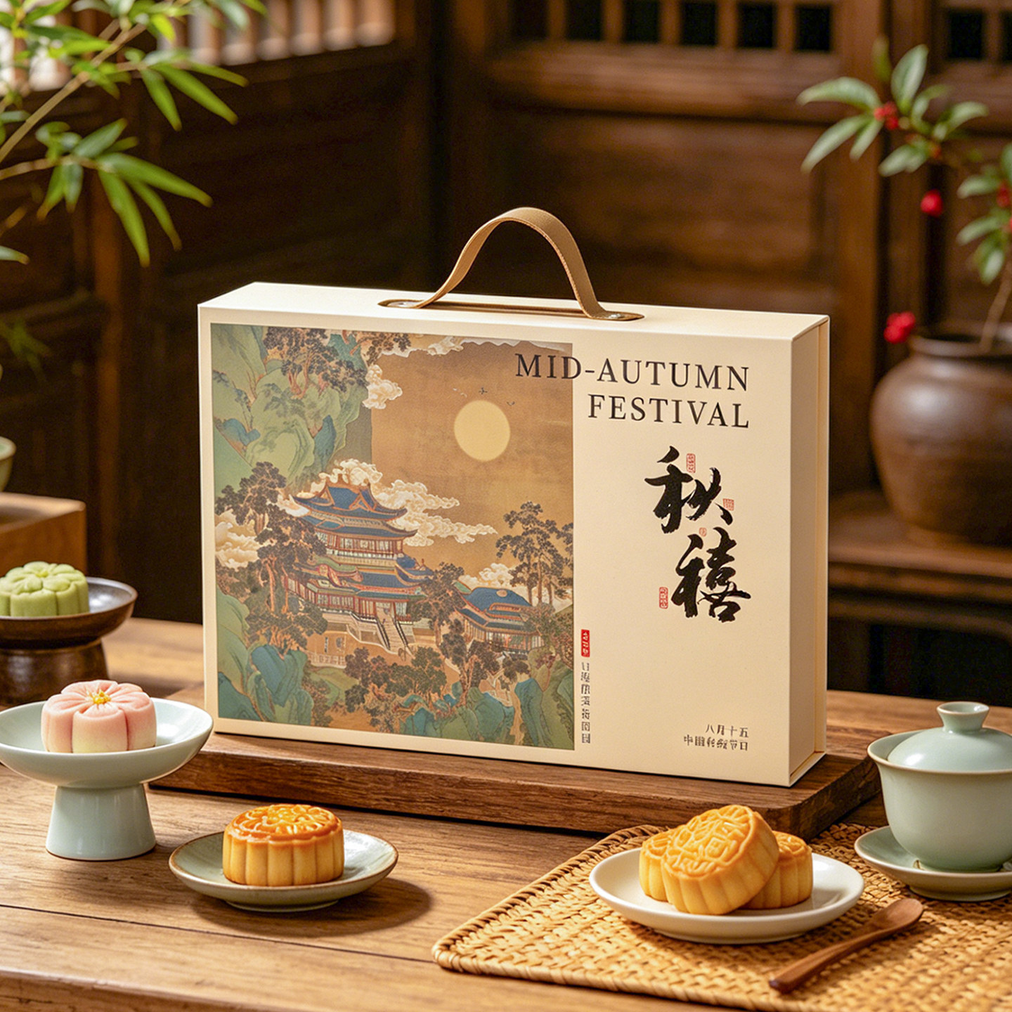 中秋月饼礼盒6颗8粒装空盒硬盒2026手提高档礼品盒包装盒子定制