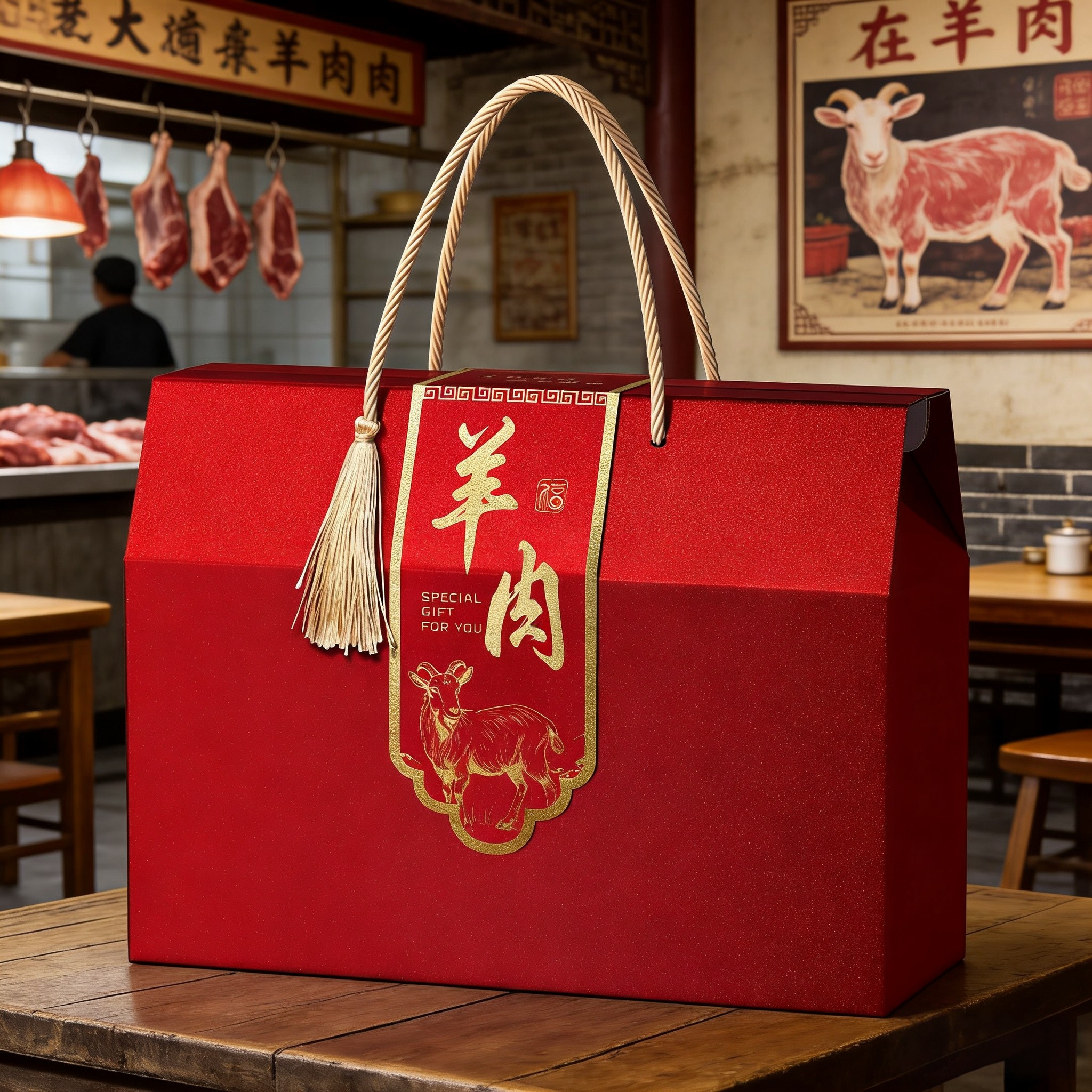 高档羊肉包装盒礼盒熟食羊腿羊排生鲜牛羊肉通用礼盒空盒批发定制