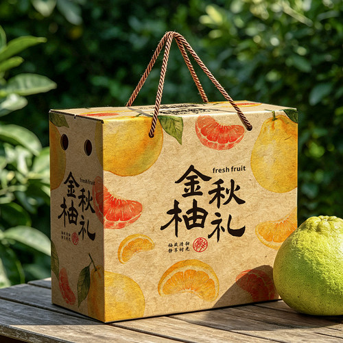 高档柚子包装盒礼盒4个装蜜柚红心柚白心泰柚礼品盒水果空盒定制