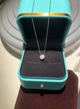 一克拉莫桑石泡泡项链女925纯银镀白金单钻吊坠锁骨链礼物过钻笔