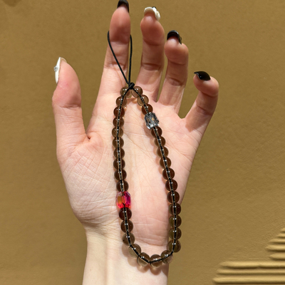 原创新中式清冷高透晶珠手机挂绳