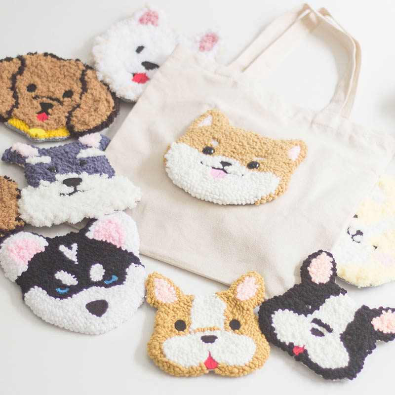 可爱狗狗戳戳绣手工diy材料