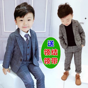 男童男宝宝西装套装小童洋气春款男宝小西服英伦男孩礼服帅气