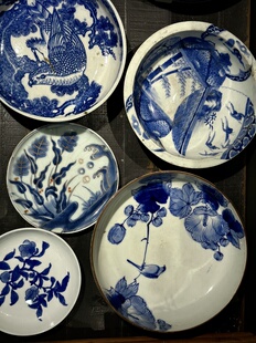 春山青花瓷鸟语花香松鹤延年松竹梅老青花大碗盘子