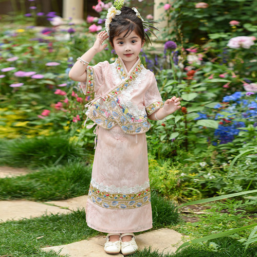 六一儿童女傣族服装少数民族演出服装云南旅拍异域风舞蹈表演服饰